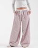 ASOS Petite ASOS DESIGN Petite crinkle tipped pull on pants with tie in pink stripe - 2