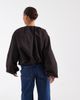ASOS Petite ASOS DESIGN Petite cropped bubble hem nylon bomber jacket in chocolate-Navy - 4