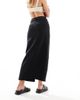 ASOS Petite ASOS DESIGN Petite denim maxi skirt with split hem in washed black - 2