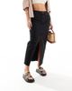 ASOS Petite ASOS DESIGN Petite denim maxi skirt with split hem in washed black - 3