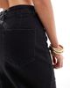 ASOS Petite ASOS DESIGN Petite denim maxi skirt with split hem in washed black - 4