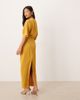 ASOS Petite ASOS DESIGN Petite dropped shoulders draped slinky midi dress in gold - 4