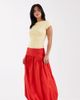 ASOS Petite ASOS DESIGN Petite dropped waist bubble maxi skirt in red - 1