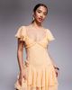 ASOS Petite ASOS DESIGN Petite dropped waist full skirt mini dress in pale orange - 1
