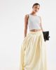 ASOS Petite ASOS DESIGN Petite elastic waist volume midaxi skirt in buttermilk-Yellow - 1