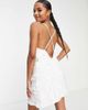 ASOS Petite ASOS DESIGN Petite embellished cami mini dress in white oversized disc sequin - 4