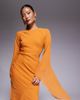 ASOS Petite ASOS DESIGN Petite extreme ruffle sleeves maxi dress with godet inserts skirt in burnt peach-Orange - 1