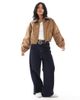 ASOS Petite ASOS DESIGN Petite faux suede bomber jacket in mocha-Brown - 2