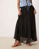ASOS Petite ASOS DESIGN Petite floaty soft boho maxi skirt in black - 2