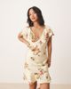 ASOS Petite ASOS DESIGN Petite flutter sleeve mini dress in floral print-Multi - 4
