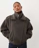 ASOS Petite ASOS DESIGN Petite formal oversized moto jacket with wool in charcoal-Gray - 1