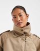 ASOS Petite ASOS DESIGN Petite funnel cropped cape trench coat in rye-Neutral - 4