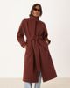 ASOS Petite ASOS DESIGN Petite funnel neck longline formal trench coat in rust-Black - 1