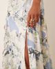 ASOS Petite ASOS DESIGN Petite gathered bust strappy cross back midi dress in blue floral print-Multi - 3