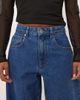 ASOS Petite ASOS DESIGN Petite high rise barrel leg jeans in mid blue - 4