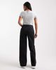 ASOS Petite ASOS DESIGN Petite high rise wide leg jeans with front pockets in black - 3