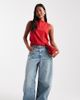 ASOS Petite ASOS DESIGN Petite high waisted barrel leg jeans in pale vintage wash-Blue - 1