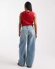 ASOS Petite ASOS DESIGN Petite high waisted barrel leg jeans in pale vintage wash-Blue - 3