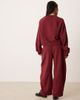 ASOS Petite ASOS DESIGN Petite interlock barrel leg sweatpants in burgundy-Red - 3