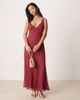 ASOS Petite ASOS DESIGN Petite lace and chiffon maxi dress with flares in raspberry-Multi - 3