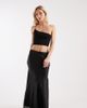 ASOS Petite ASOS DESIGN Petite lace hem fishtail maxi skirt in black - 1