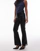 ASOS Petite ASOS DESIGN Petite leather look slim flare pants with pintucks in black - 4