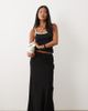 ASOS Petite ASOS DESIGN Petite linen blend bias cut midaxi skirt in black - 1