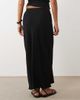 ASOS Petite ASOS DESIGN Petite linen blend bias cut midaxi skirt in black - 2