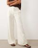 ASOS Petite ASOS DESIGN Petite linen blend wide leg pants with pleated detailing in cream-White - 4
