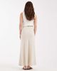 ASOS Petite ASOS DESIGN Petite linen look bias cut midaxi skirt in stone-Neutral - 2