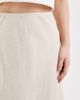 ASOS Petite ASOS DESIGN Petite linen look bias cut midaxi skirt in stone-Neutral - 4