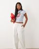 ASOS Petite ASOS DESIGN Petite linen look pull on pants in off white - 1