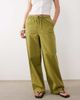 ASOS Petite ASOS DESIGN Petite linen look pull on pants in olive green - 3