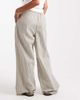 ASOS Petite ASOS DESIGN Petite linen look tie waist pull on pants in taupe stripes-Multi - 4