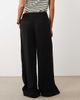 ASOS Petite ASOS DESIGN Petite linen look wide leg pants with pleated detailing in black - 2