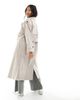 ASOS Petite ASOS DESIGN Petite linen mix trench coat in stone-Neutral - 3
