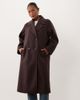 ASOS Petite ASOS DESIGN Petite longline double breasted coat in chocolate plum-Brown - 3