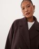 ASOS Petite ASOS DESIGN Petite longline double breasted coat in chocolate plum-Brown - 4