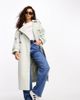 ASOS Petite ASOS DESIGN Petite longline trench coat in pale sage-Green - 1