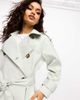 ASOS Petite ASOS DESIGN Petite longline trench coat in pale sage-Green - 2