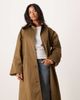 ASOS Petite ASOS DESIGN Petite longline trench coat khaki-Green - 2