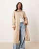 ASOS Petite ASOS DESIGN Petite longline trench in stone-Neutral - 1