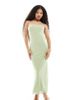 ASOS Petite ASOS DESIGN Petite mesh bandeau cowl neck midi dress in apple green - 1
