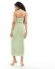ASOS Petite ASOS DESIGN Petite mesh bandeau cowl neck midi dress in apple green - 3