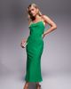 ASOS Petite ASOS DESIGN Petite mesh paneled chiffon bias cut midaxi dress in green - 1