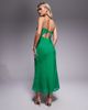 ASOS Petite ASOS DESIGN Petite mesh paneled chiffon bias cut midaxi dress in green - 3