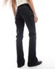 ASOS Petite ASOS DESIGN Petite mid rise flare jeans in washed black - 3