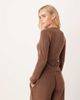 ASOS Petite ASOS DESIGN Petite mix & match lightweight fleece cardigan in chocolate brown - 2