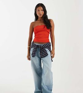 ASOS Petite ASOS DESIGN Petite oversized baggy boyfriend jeans in lightwash blue