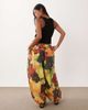 ASOS Petite ASOS DESIGN Petite oversized balloon pants in tropical print - part of a set-Multi - 3